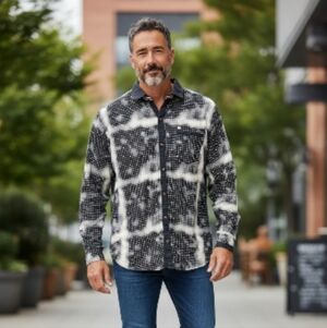 DNMTherapy Black and White Casual Button Down Shirt